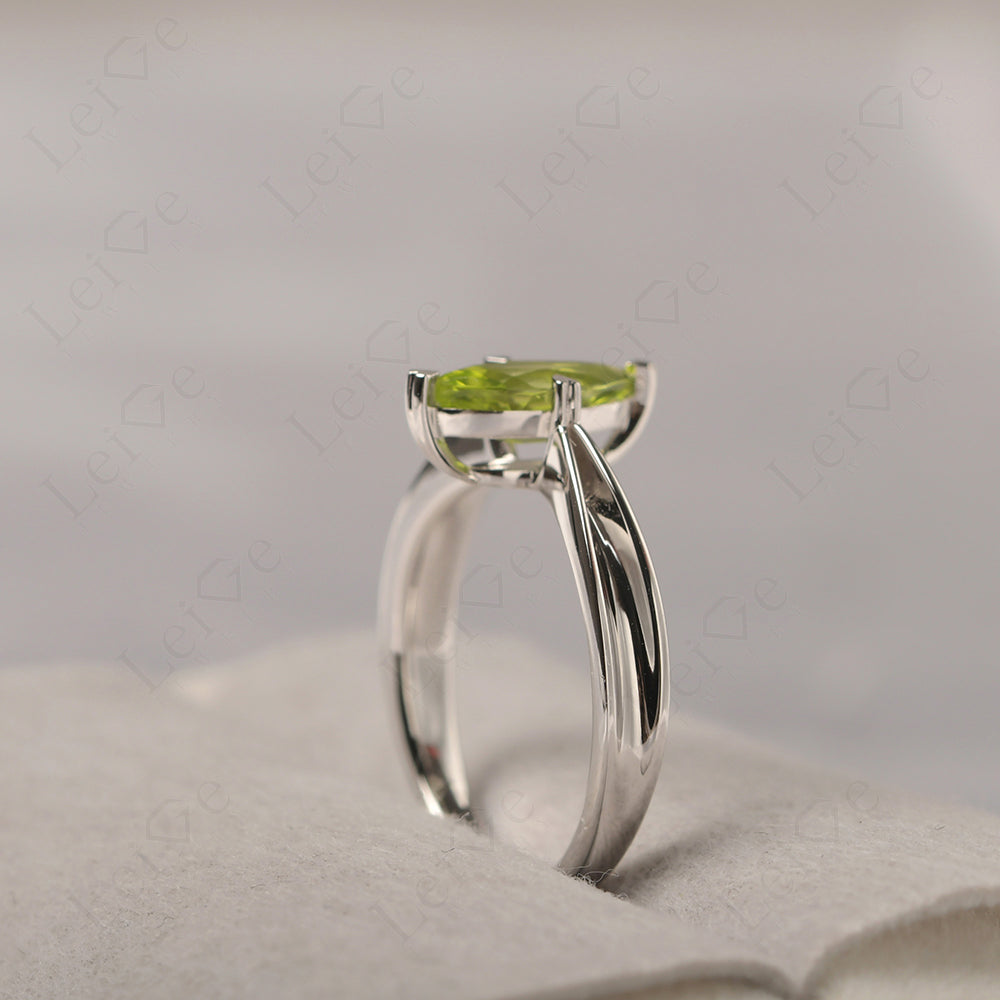 Peridot Wedding Ring Marquise Solitaire Ring