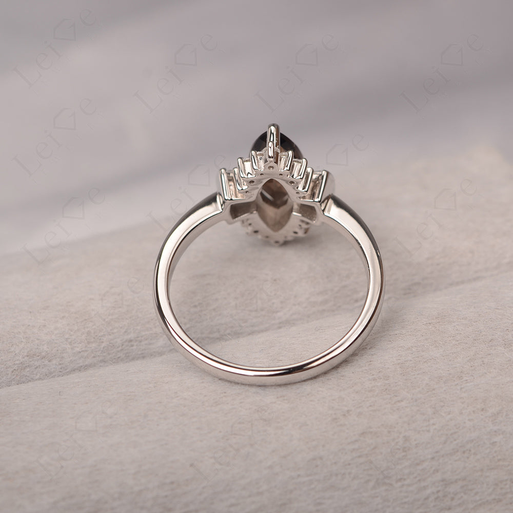 Marquise Smoky Quartz Engagement Ring White Gold