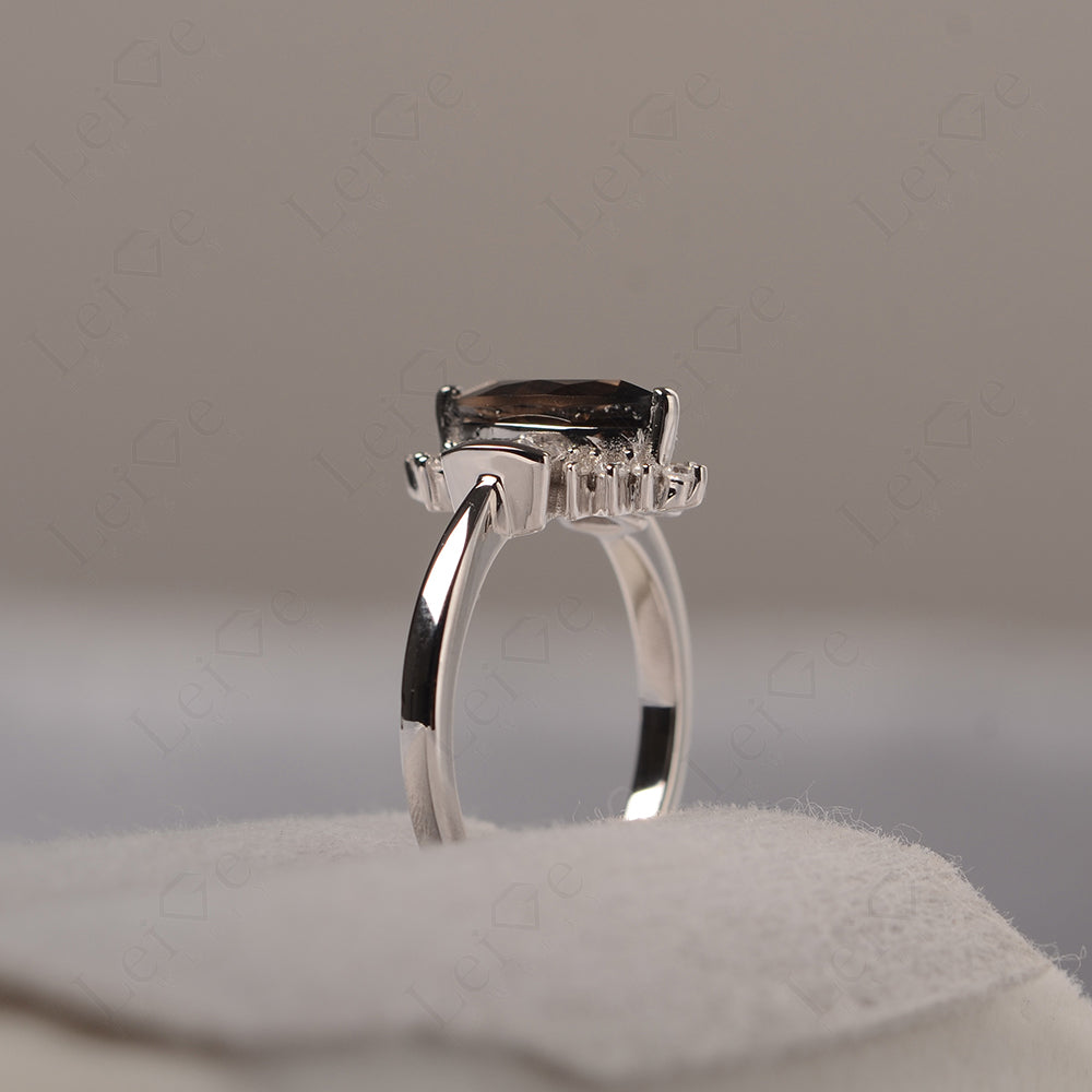 Marquise Smoky Quartz Engagement Ring White Gold