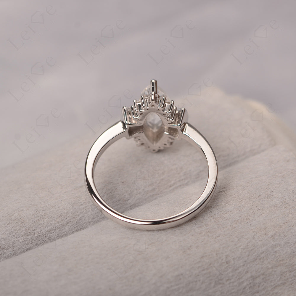 Marquise White Topaz Engagement Ring White Gold