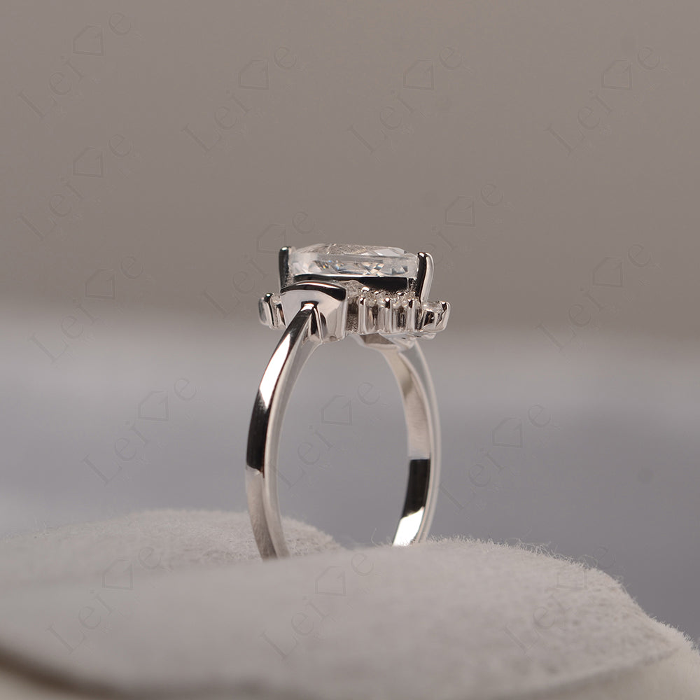Marquise White Topaz Engagement Ring White Gold
