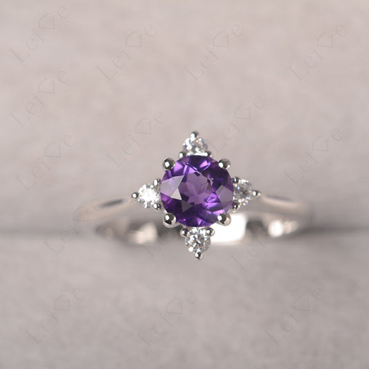 Amethyst Ring North Star Ring Yellow Gold