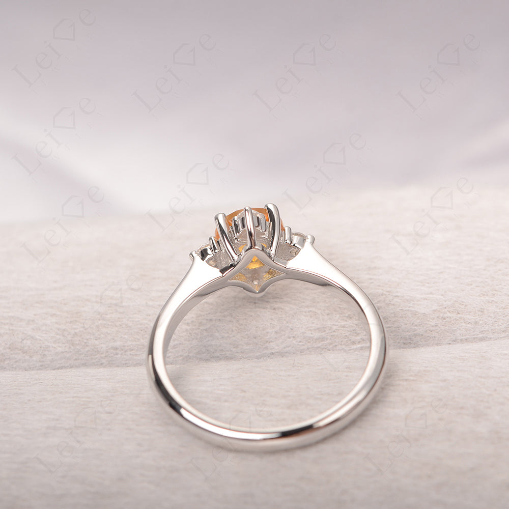 Citrine Ring North Star Ring Yellow Gold