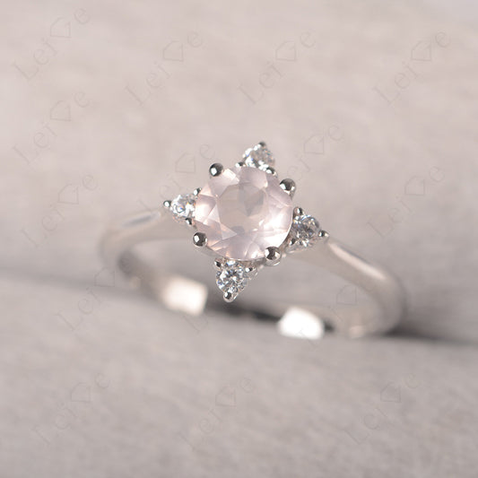Rose Quartz Ring North Star Ring Yellow Gold