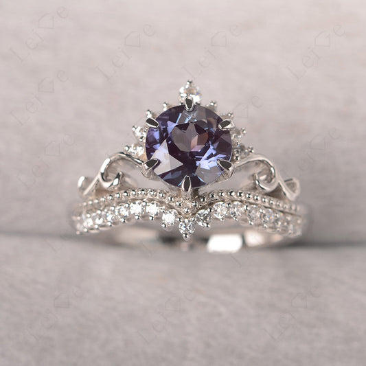 Vintage Alexandrite Cocktail Ring Yellow Gold