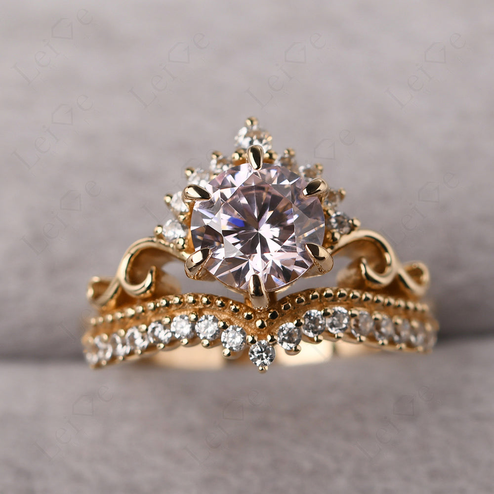 Vintage Cubic Zirconia And Namexx Cocktail Ring Yellow Gold