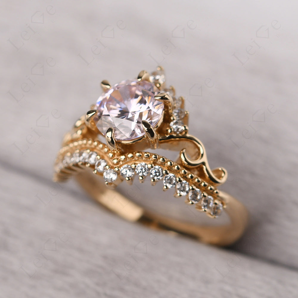 Vintage Cubic Zirconia And Namexx Cocktail Ring Yellow Gold