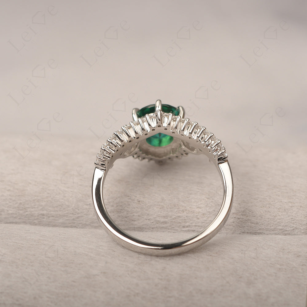 Vintage Emerald Cocktail Ring Yellow Gold