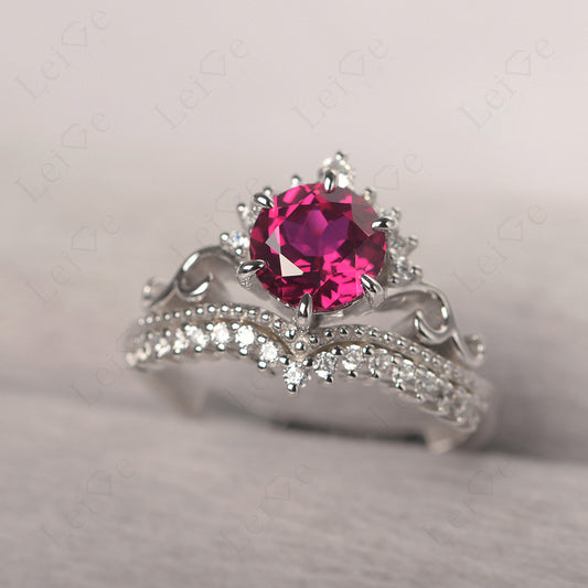 Vintage Ruby Cocktail Ring Yellow Gold
