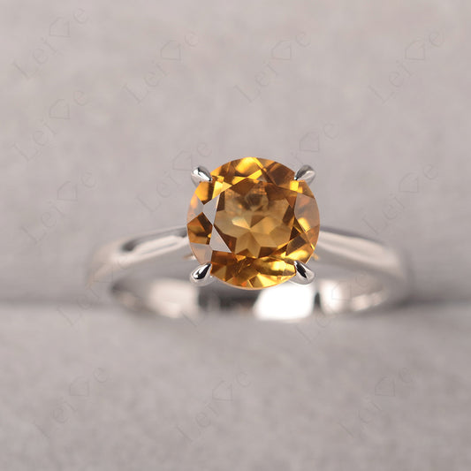 Citrine Cathedral Solitaire Engagement Ring