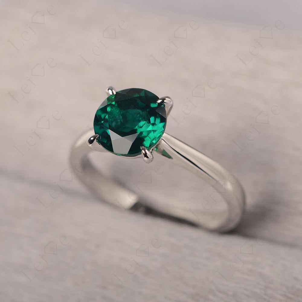Emerald Cathedral Solitaire Engagement Ring