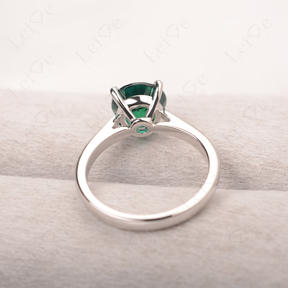 Emerald Cathedral Solitaire Engagement Ring