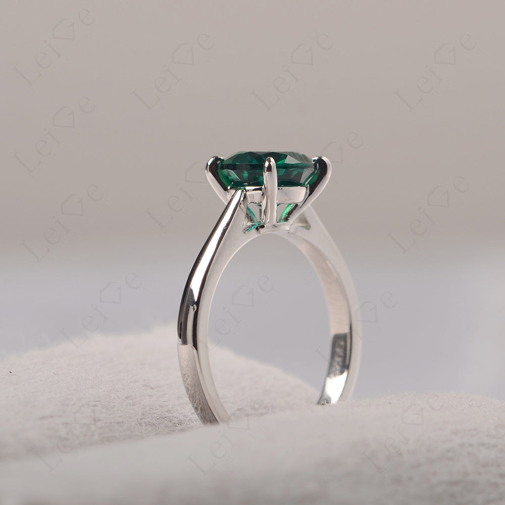 Emerald Cathedral Solitaire Engagement Ring