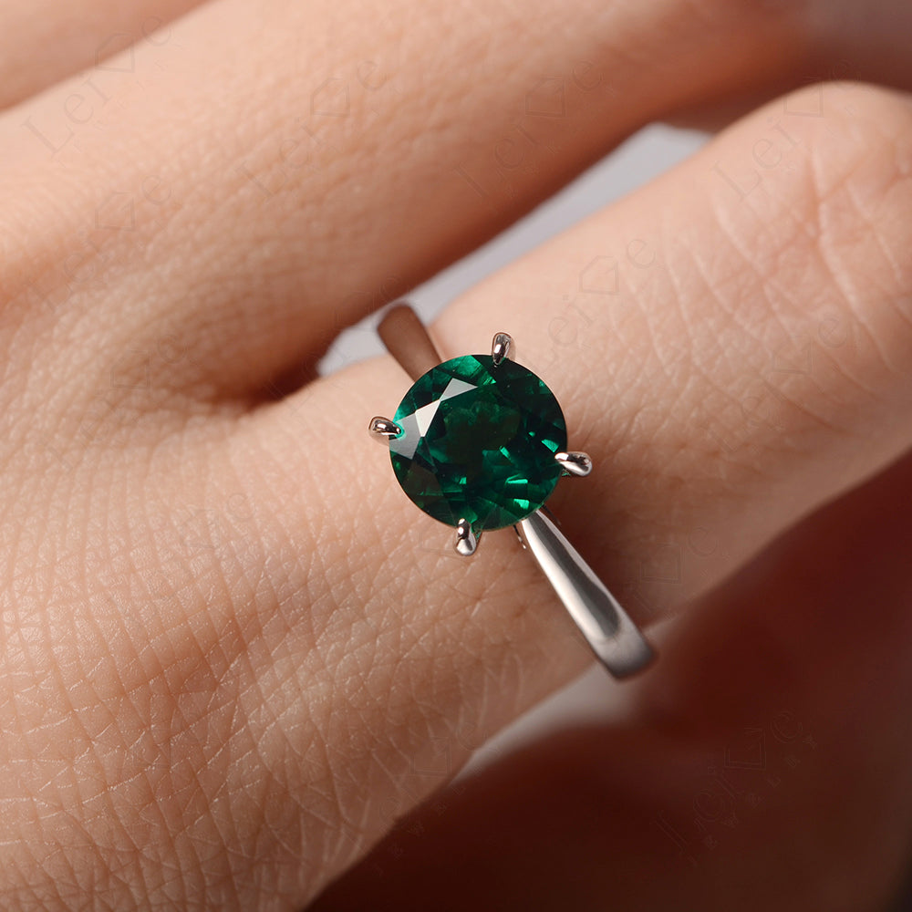Emerald Cathedral Solitaire Engagement Ring