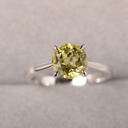 Lemon Quartz Cathedral Solitaire Engagement Ring