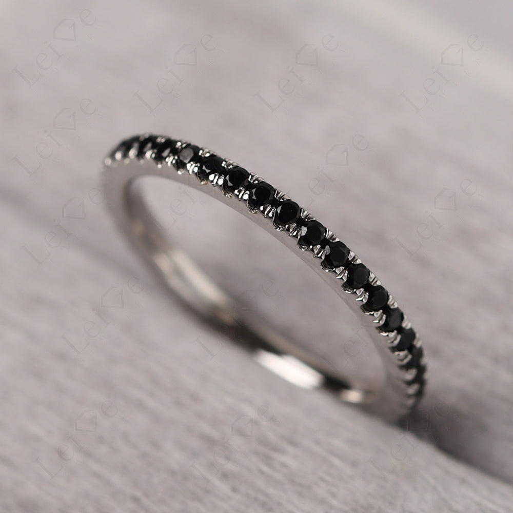 Black Spinel Eternity Ring Silver