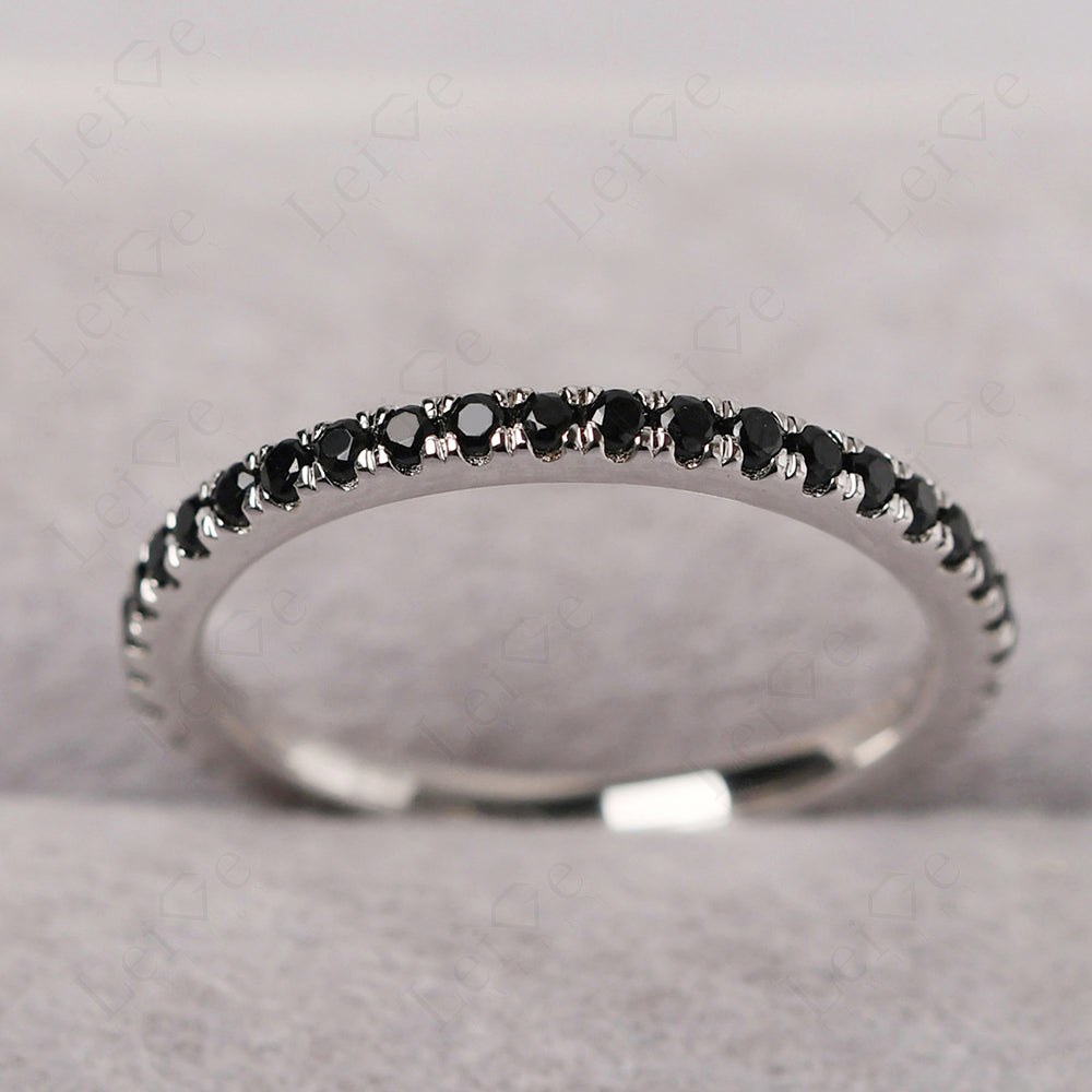 Black Spinel Eternity Ring Silver