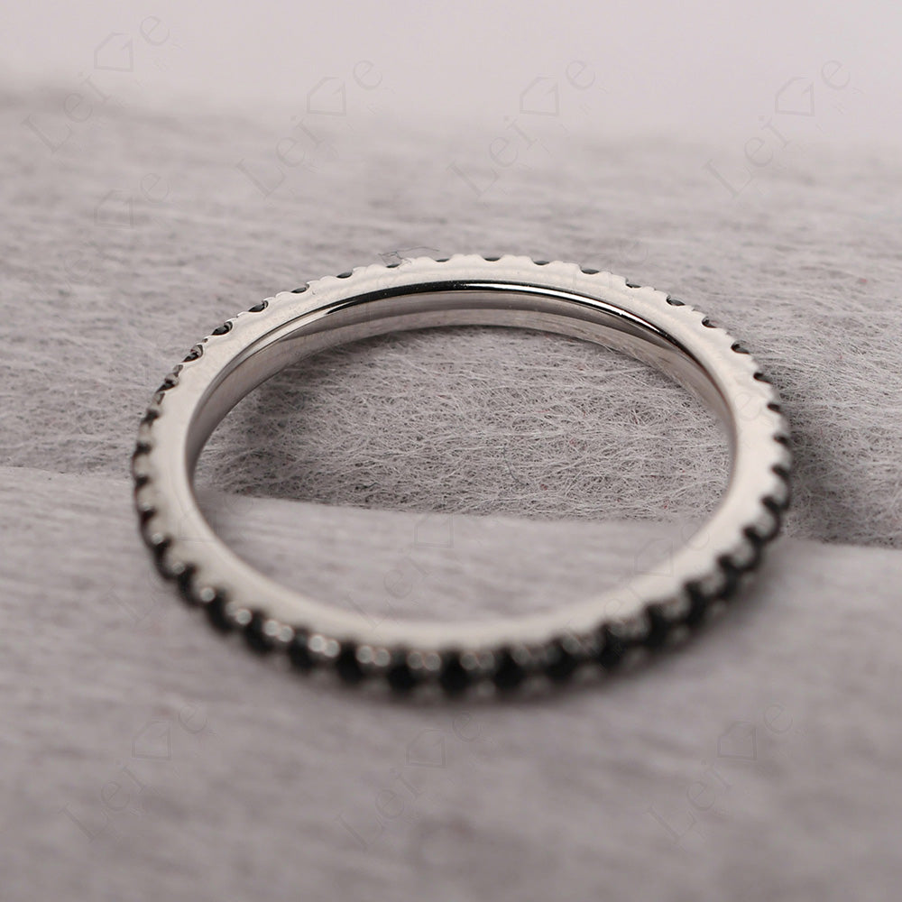 Black Spinel Eternity Ring Silver