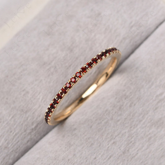 Garnet And Namexx Eternity Ring Silver